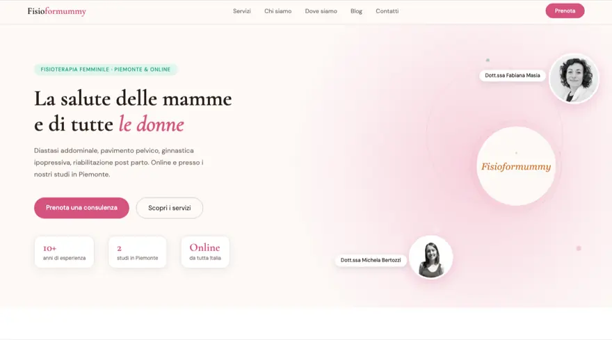 Sito Fisioformummy, fisioterapia femminile in Piemonte