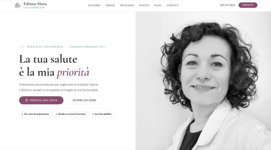 Sito dello studio di fisioterapia Fabiana Masia a Livorno Ferraris
