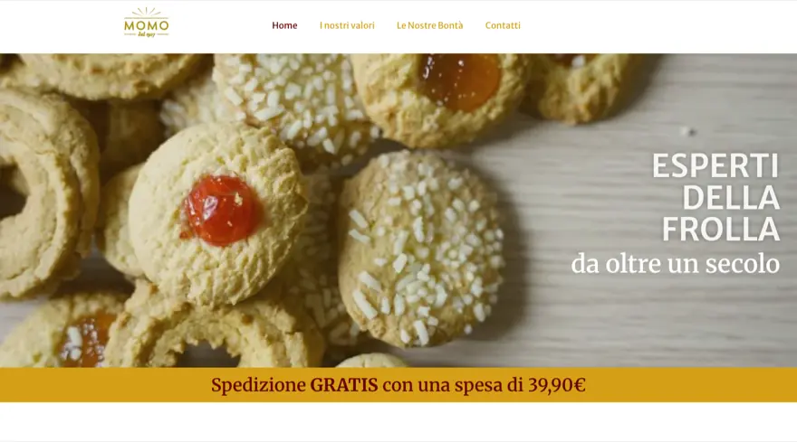 Sito del Biscottificio Momo, esperti della frolla
