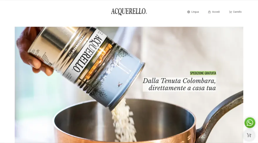 Negozio online di Acquerello: riso della Tenuta Colombara spedito a casa
